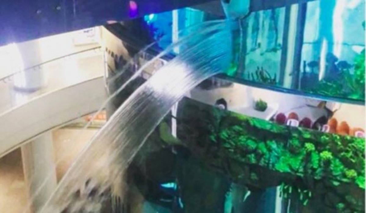 В ТЦ на западе Москвы треснул огромный аквариум