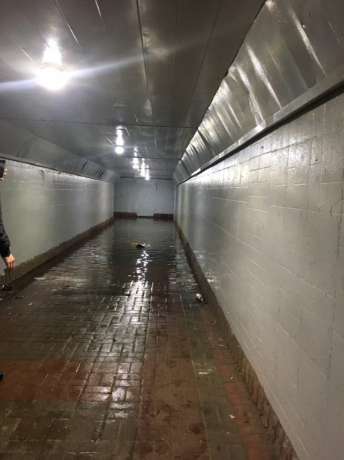 В Чехове дождь затопил подземный переход на вокзале