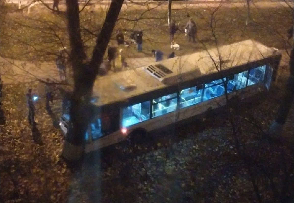 Рейсовый автобус врезался в дерево в Домодедово