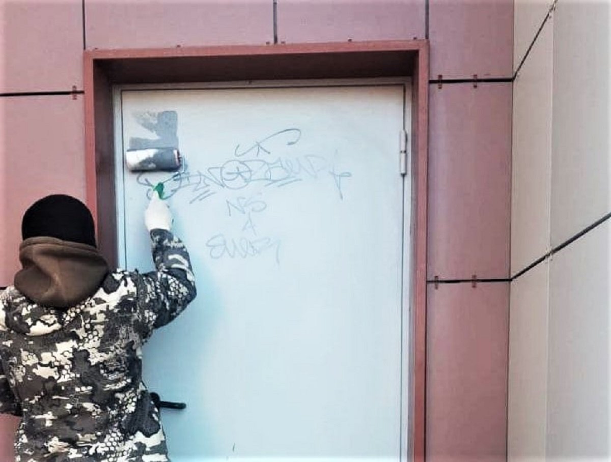 В октябре в Пушкинском округе со стен зданий устранили 36 вандальных надписей