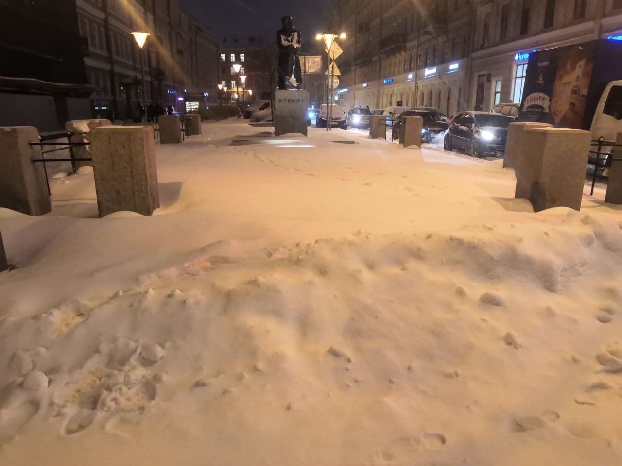 Сильный снегопад в Петербурге